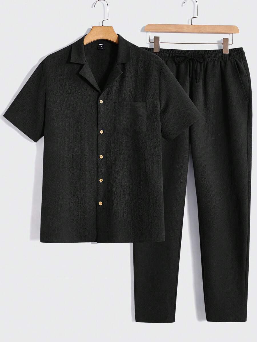 Set Décontracté Homme – T-shirt & Pantalon Uni