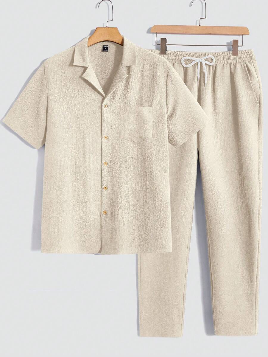 Set Décontracté Homme – T-shirt & Pantalon Uni