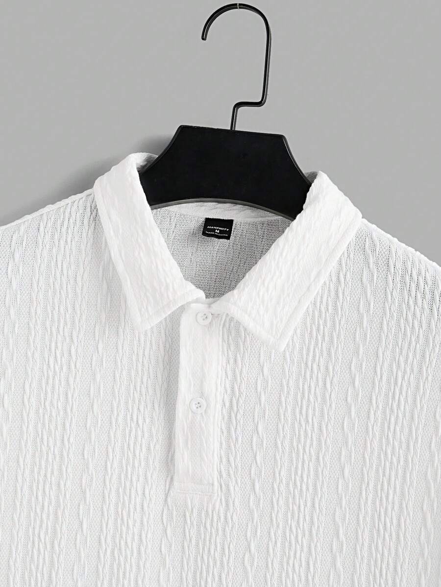 Polo Homme Maille Fine à Épaules Droites