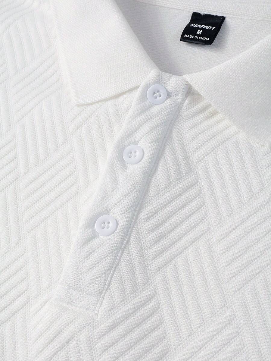 Polo Homme Casual Uni à Manches Longues