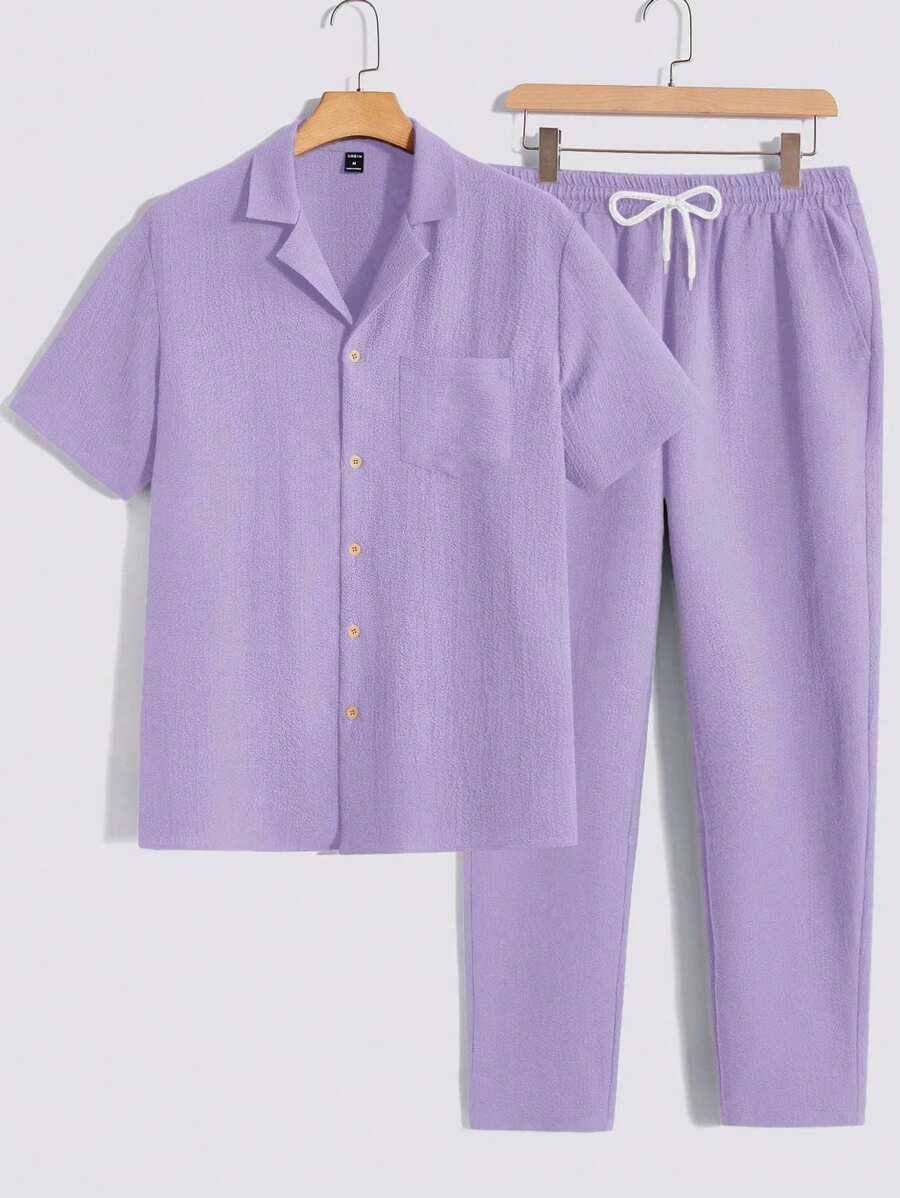 Set Décontracté Homme – T-shirt & Pantalon Uni