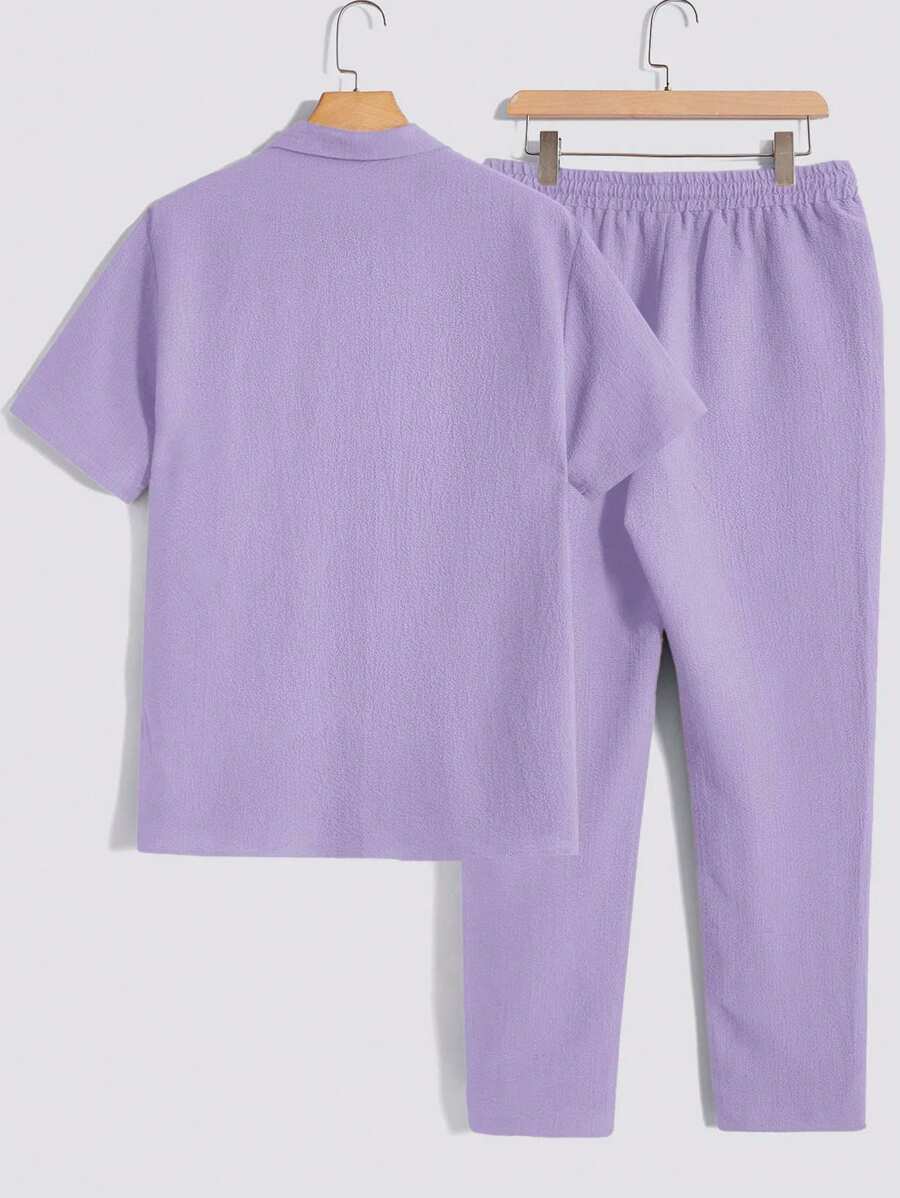 Set Décontracté Homme – T-shirt & Pantalon Uni