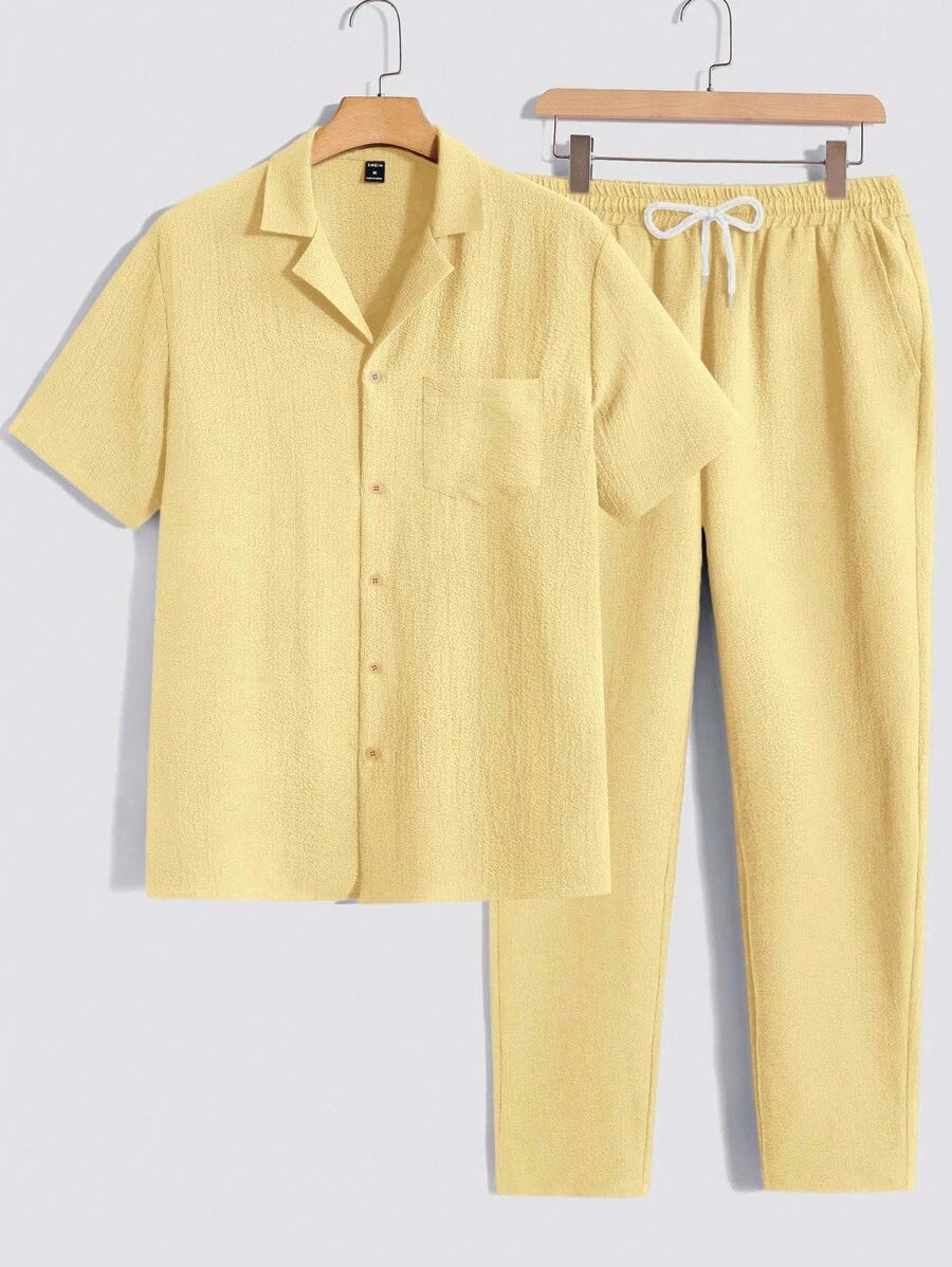 Set Décontracté Homme – T-shirt & Pantalon Uni