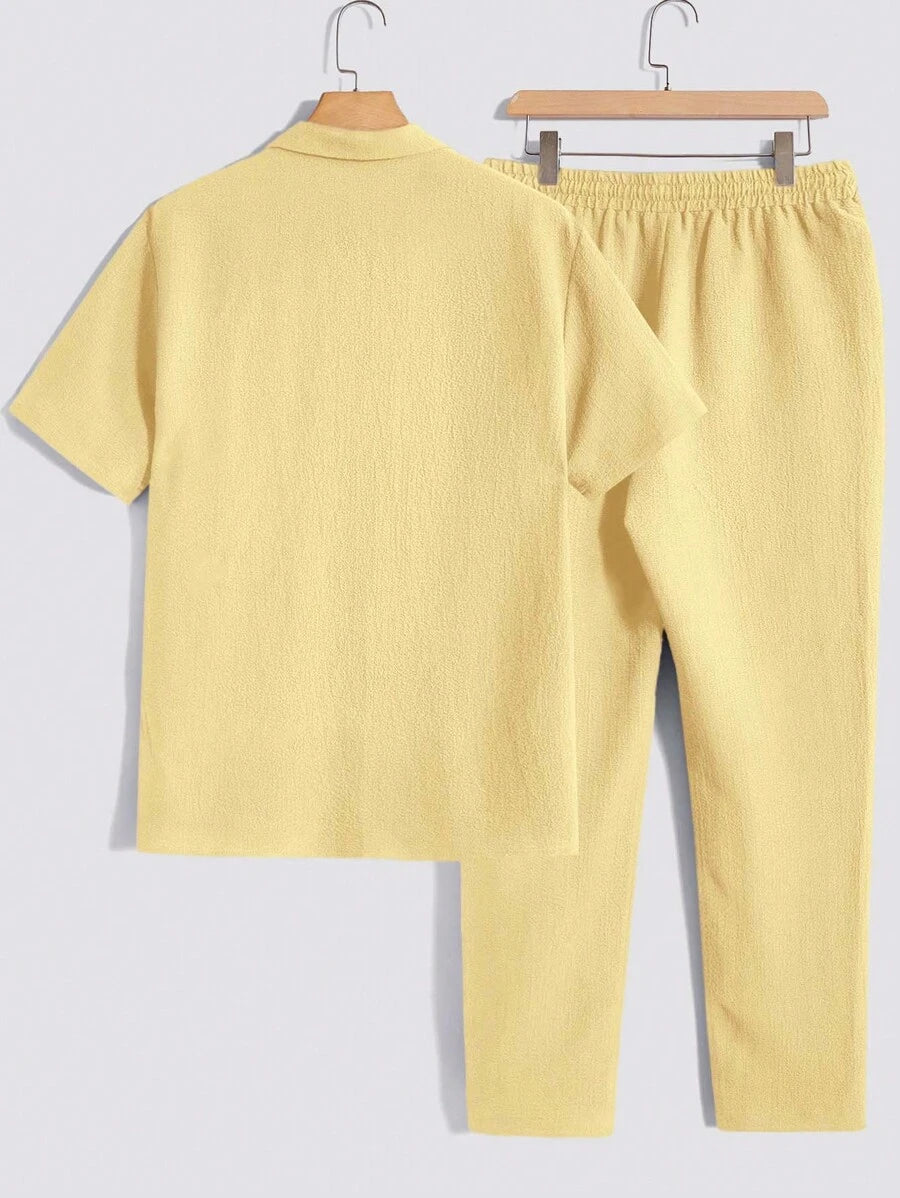 Set Décontracté Homme – T-shirt & Pantalon Uni