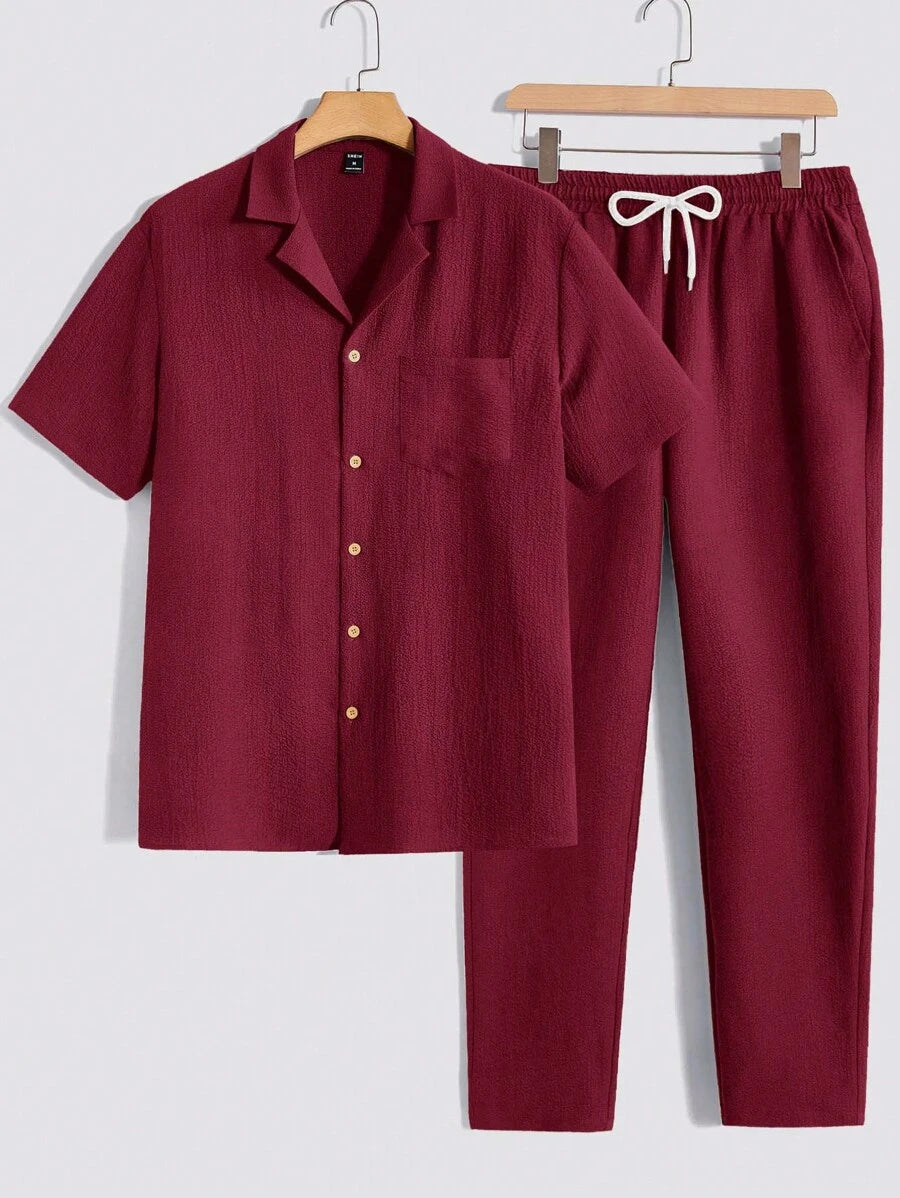 Set Décontracté Homme – T-shirt & Pantalon Uni