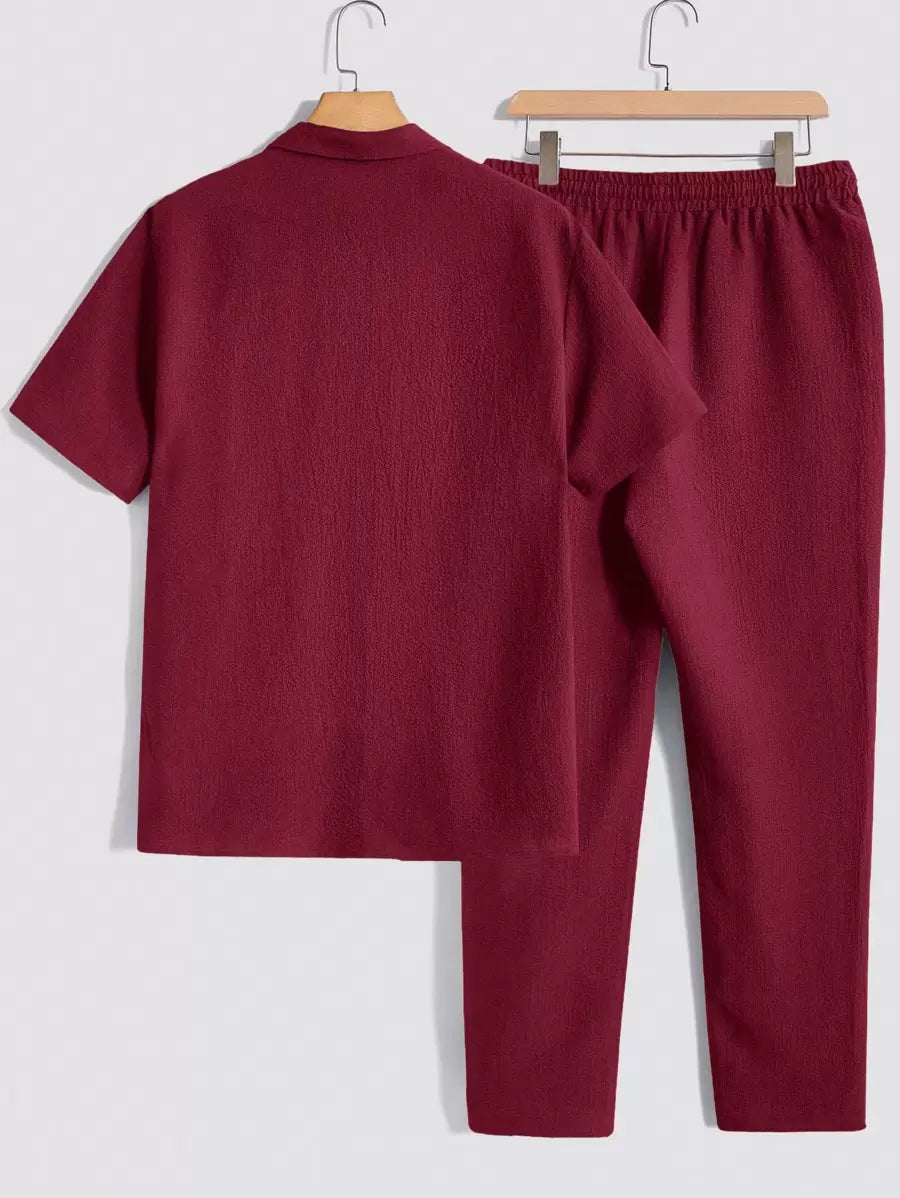 Set Décontracté Homme – T-shirt & Pantalon Uni
