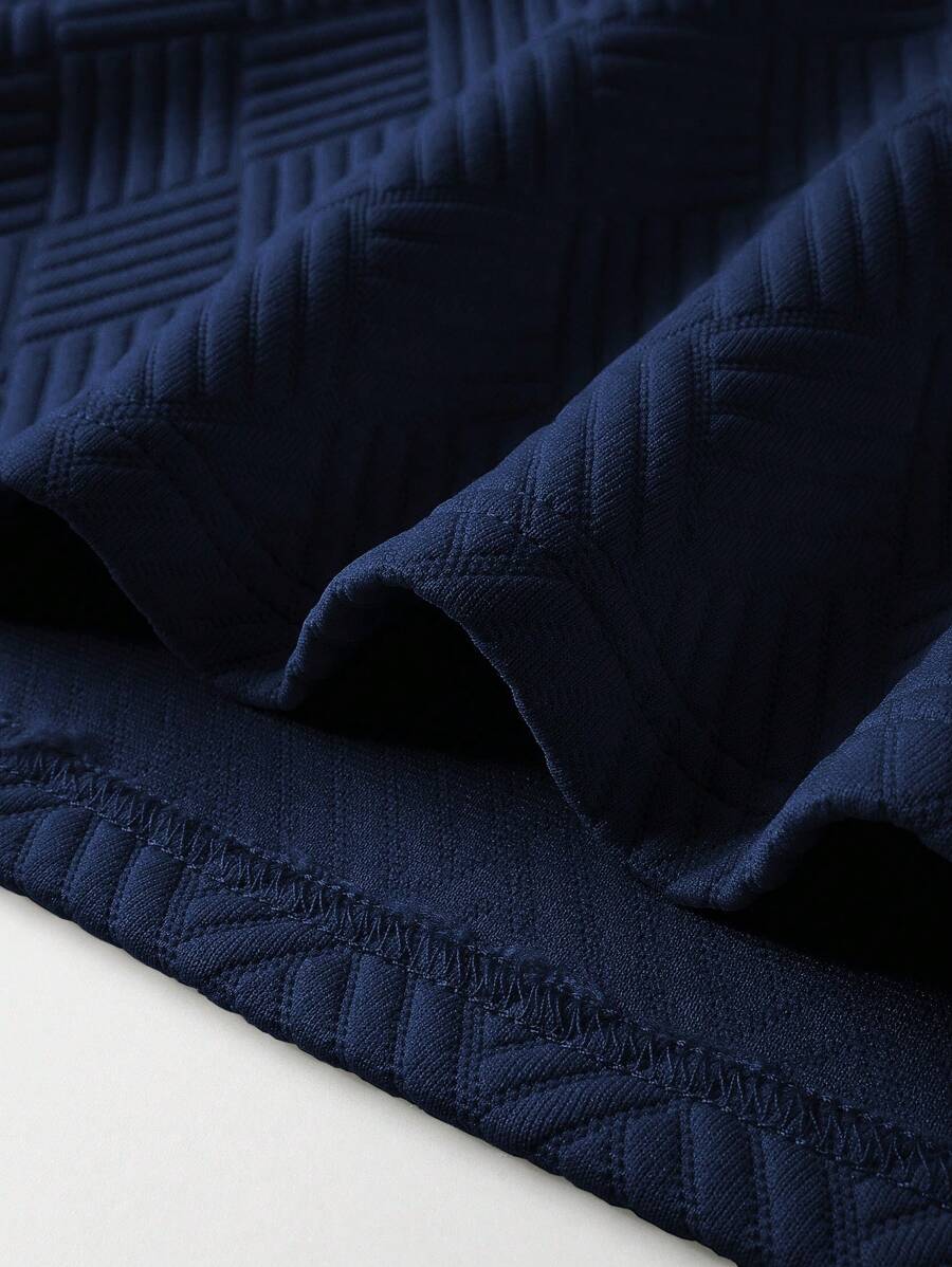 Polo Homme Casual Uni à Manches Longues