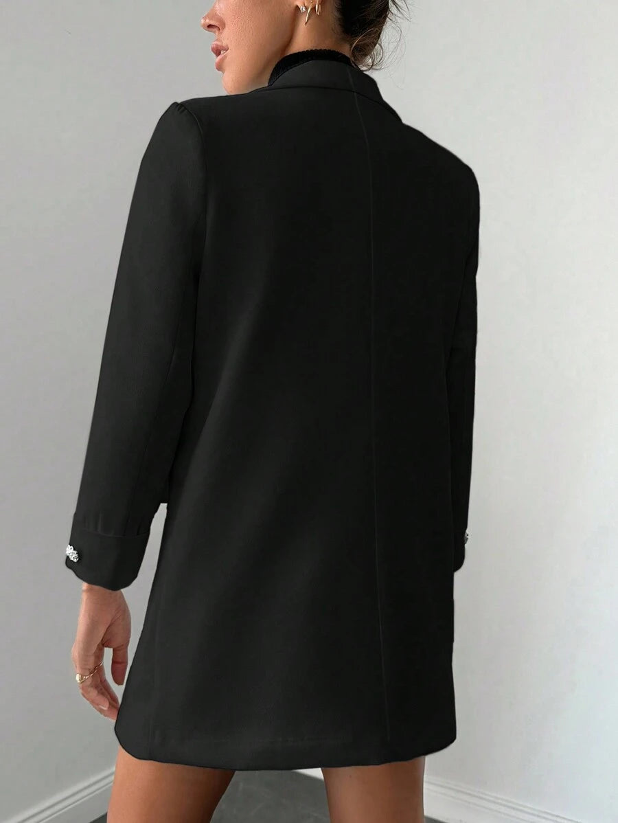 Veste Femme Élégante à Revers Minces
