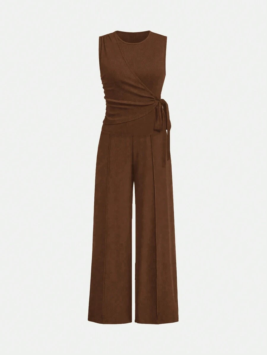 Ensemble décontracté – Débardeur Boutonné & Pantalon