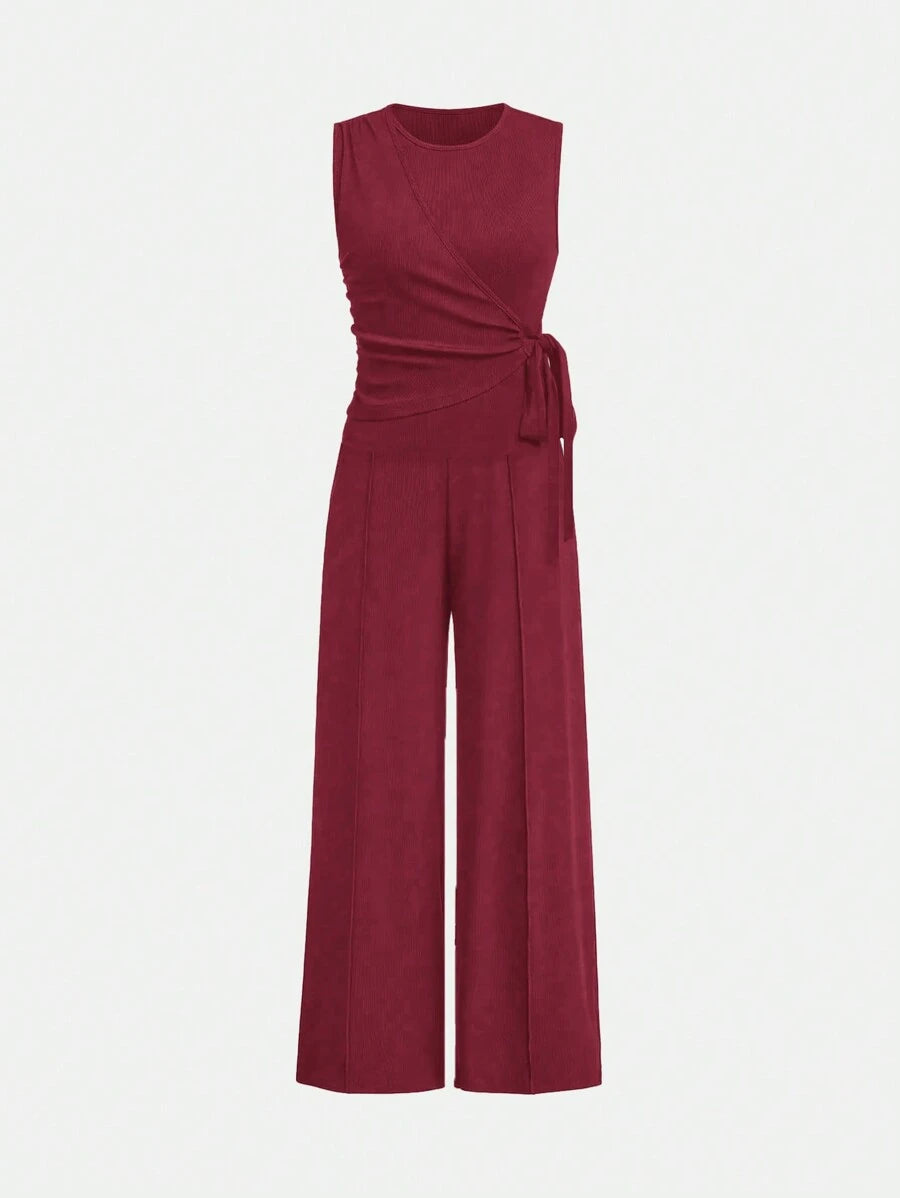Ensemble décontracté – Débardeur Boutonné & Pantalon