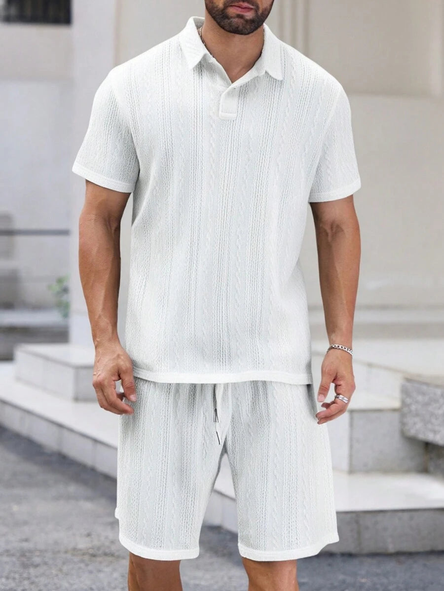 Polo Homme Maille Fine à Épaules Droites