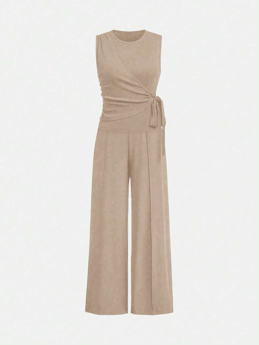 Ensemble décontracté – Débardeur Boutonné & Pantalon