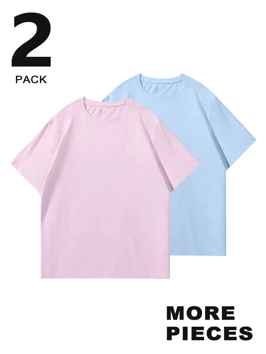 T-shirt Homme Uni à Col Rond et Manches Courtes