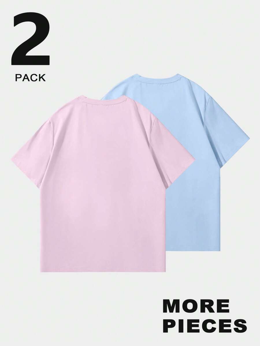 T-shirt Homme Uni à Col Rond et Manches Courtes