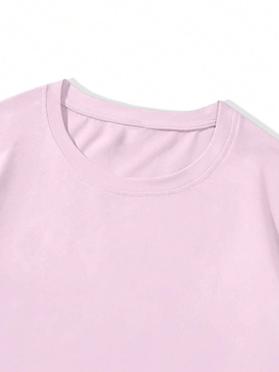 T-shirt Homme Uni à Col Rond et Manches Courtes