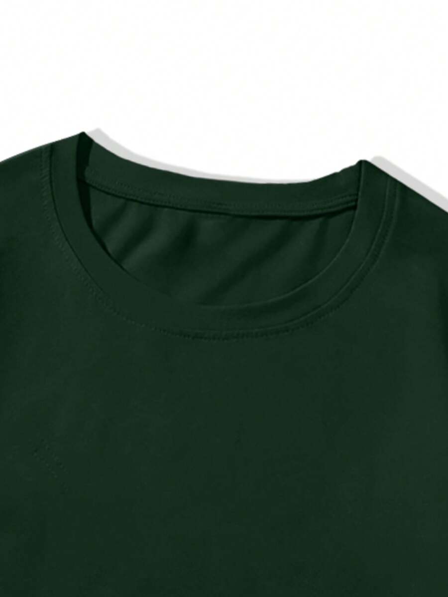 T-shirt Homme Uni à Col Rond et Manches Courtes