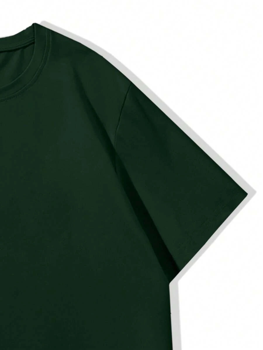 T-shirt Homme Uni à Col Rond et Manches Courtes