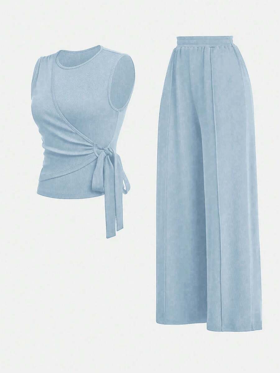 Ensemble décontracté – Débardeur Boutonné & Pantalon