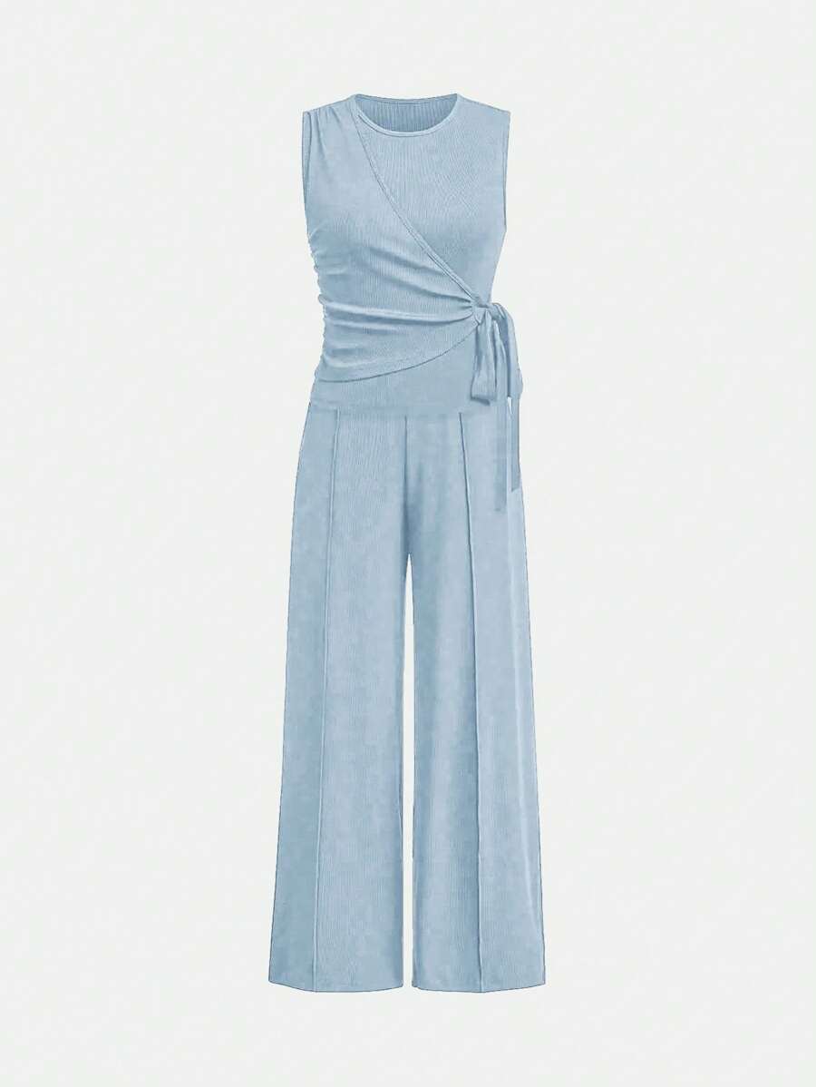 Ensemble décontracté – Débardeur Boutonné & Pantalon