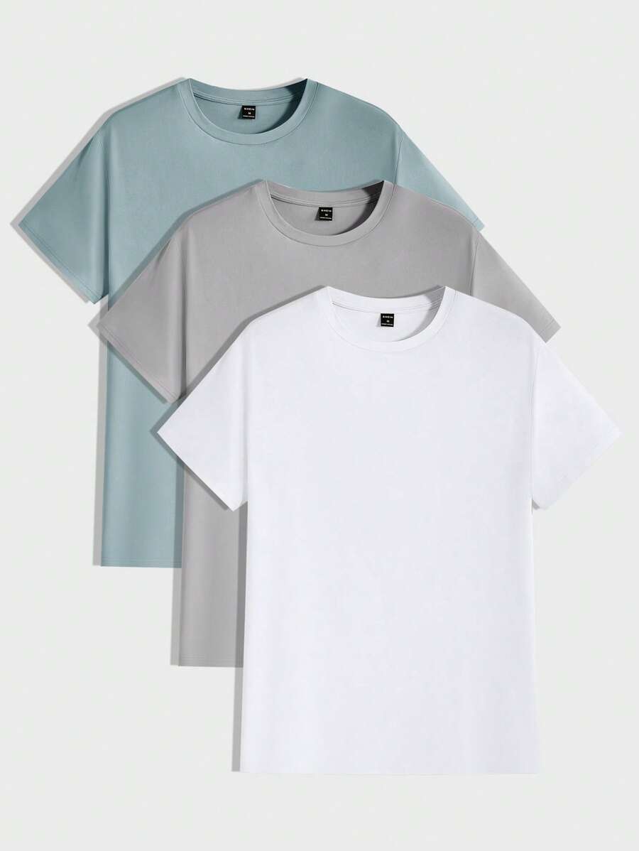 T-shirt Tricoté Homme à Manches Courtes décontractées