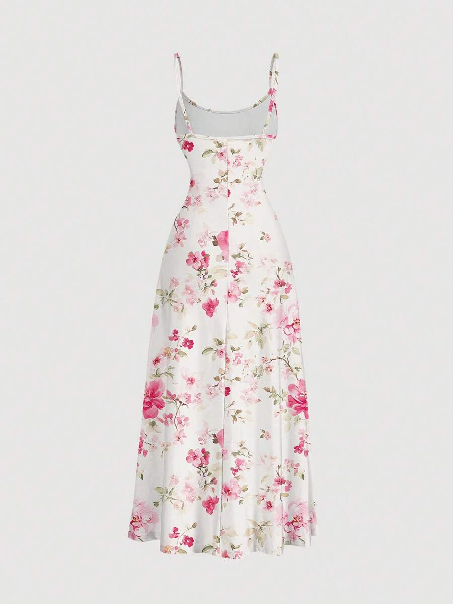 Robe Cami Évasée Unicolore Élégante