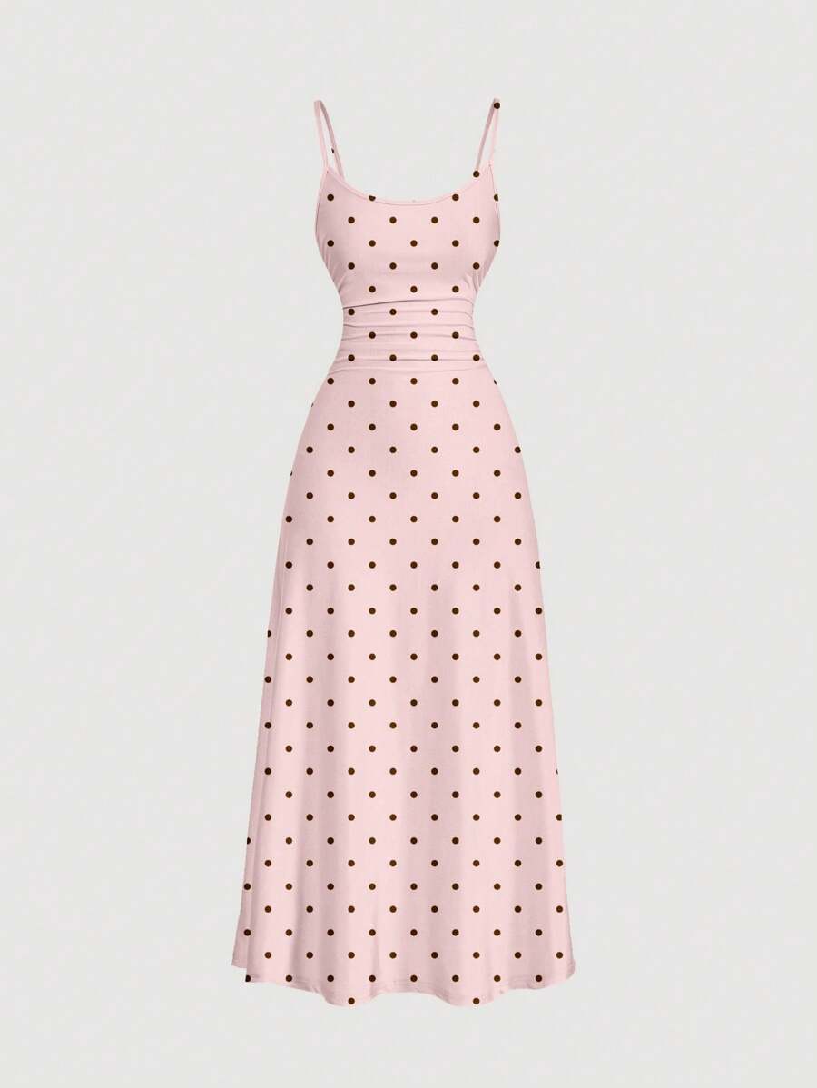 Robe Cami Évasée Unicolore Élégante