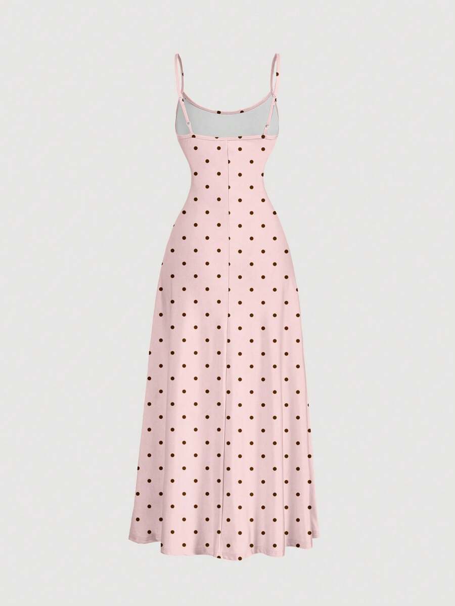 Robe Cami Évasée Unicolore Élégante