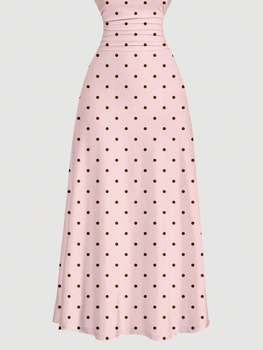 Robe Cami Évasée Unicolore Élégante