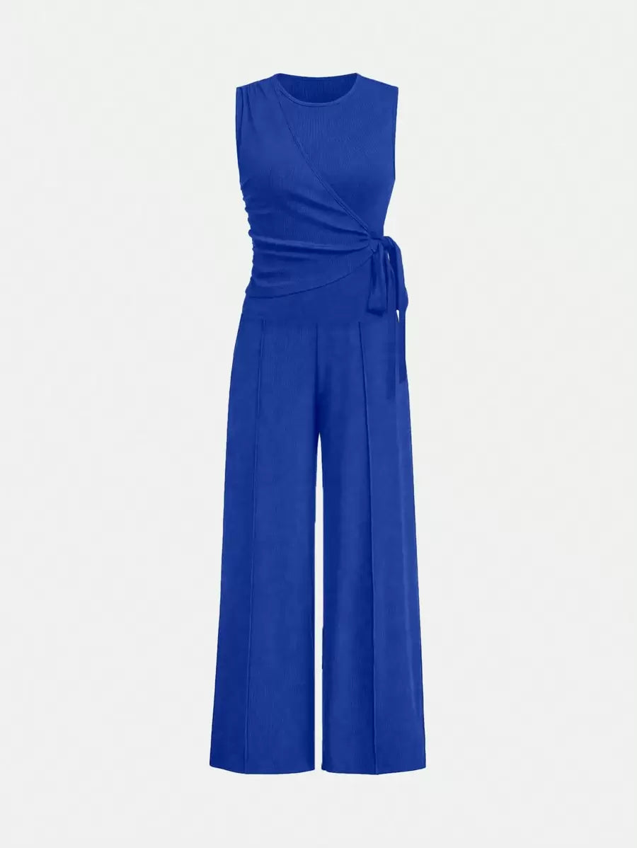 Ensemble décontracté – Débardeur Boutonné & Pantalon