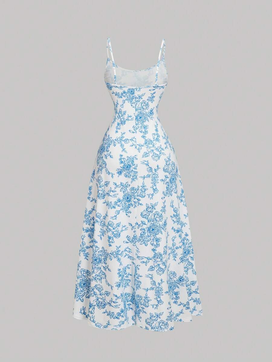 Robe Cami Évasée Unicolore Élégante