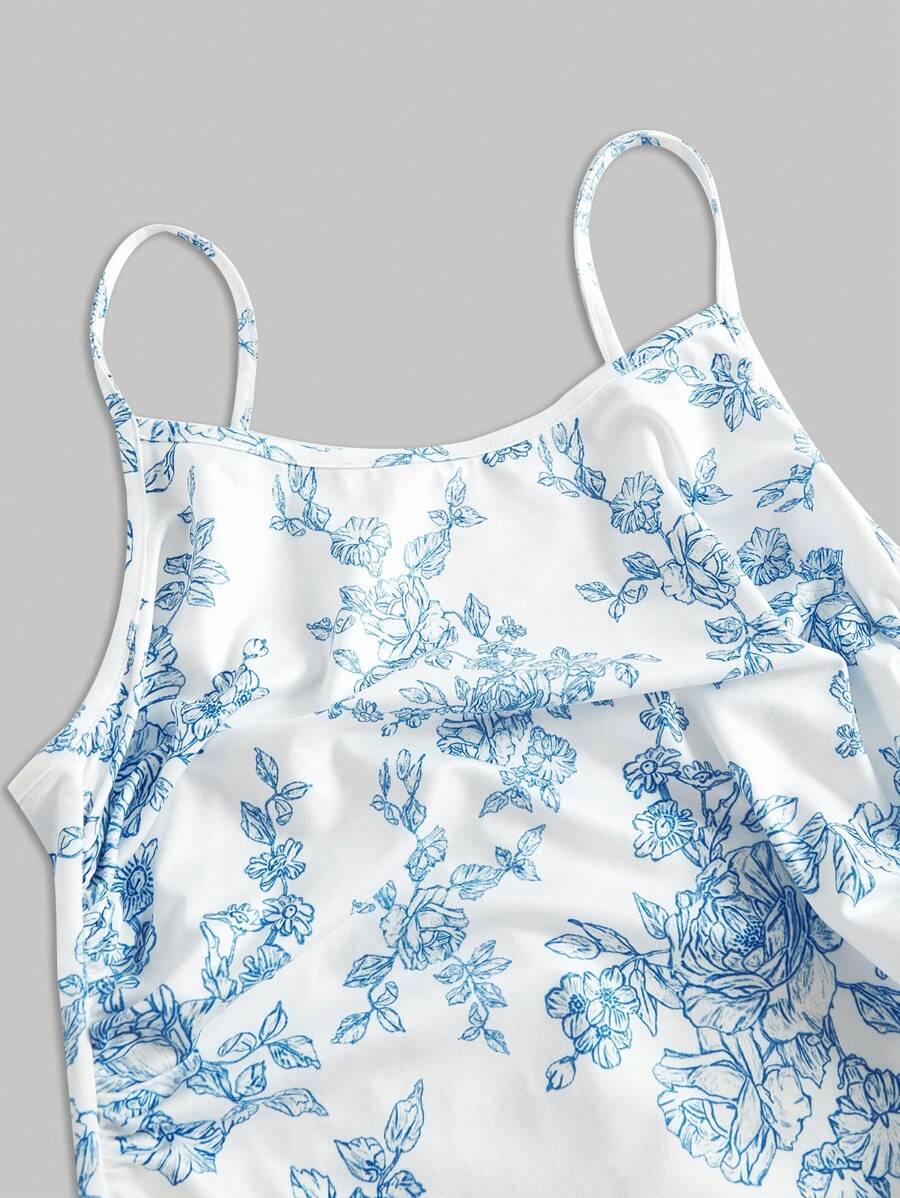 Robe Cami Évasée Unicolore Élégante