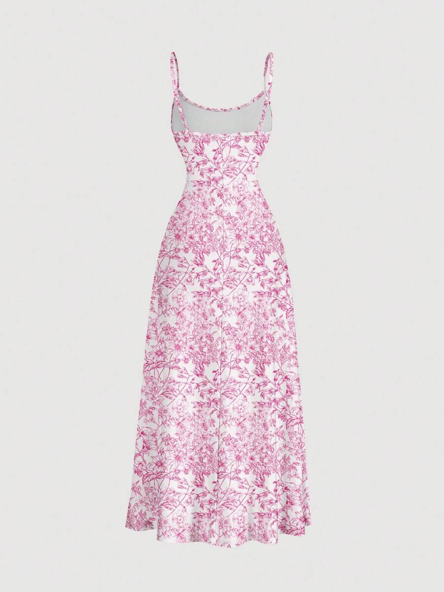 Robe Cami Évasée Unicolore Élégante