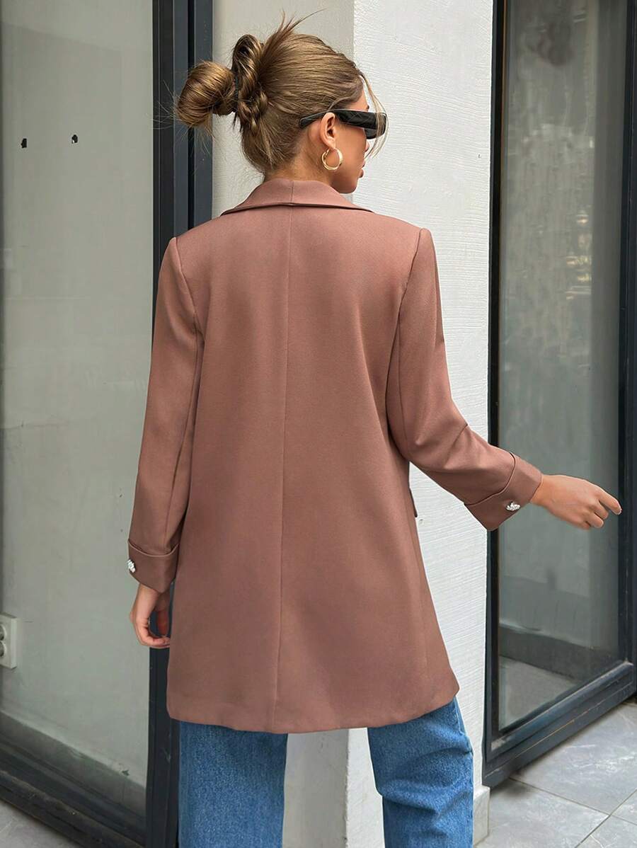 Veste Femme Élégante à Revers Minces