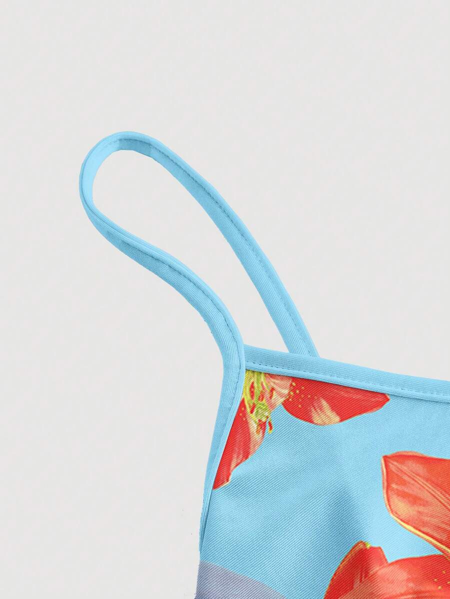 Robe Cami Évasée Unicolore Élégante