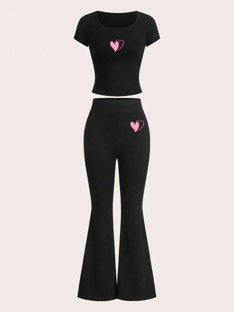 Ensemble Été Uni – Top Court & Pantalon Fluide