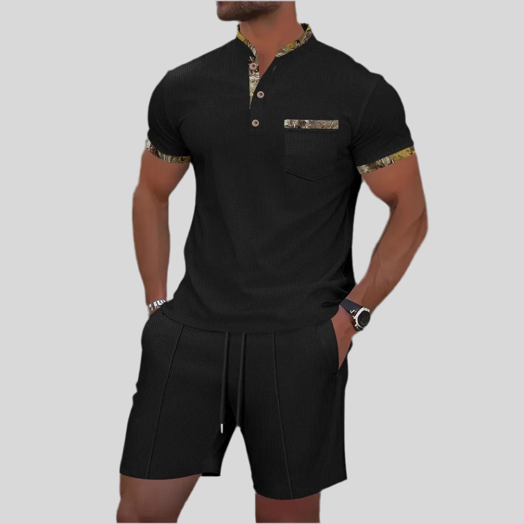 Ensemble Homme Été Waffle 2 Pièces Zip & Revers