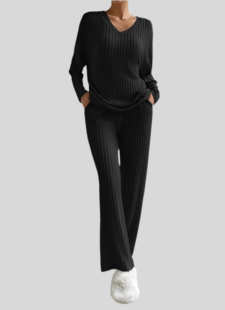 Ensemble Coréen Femme 2 Pièces – Pull & Pantalon Large