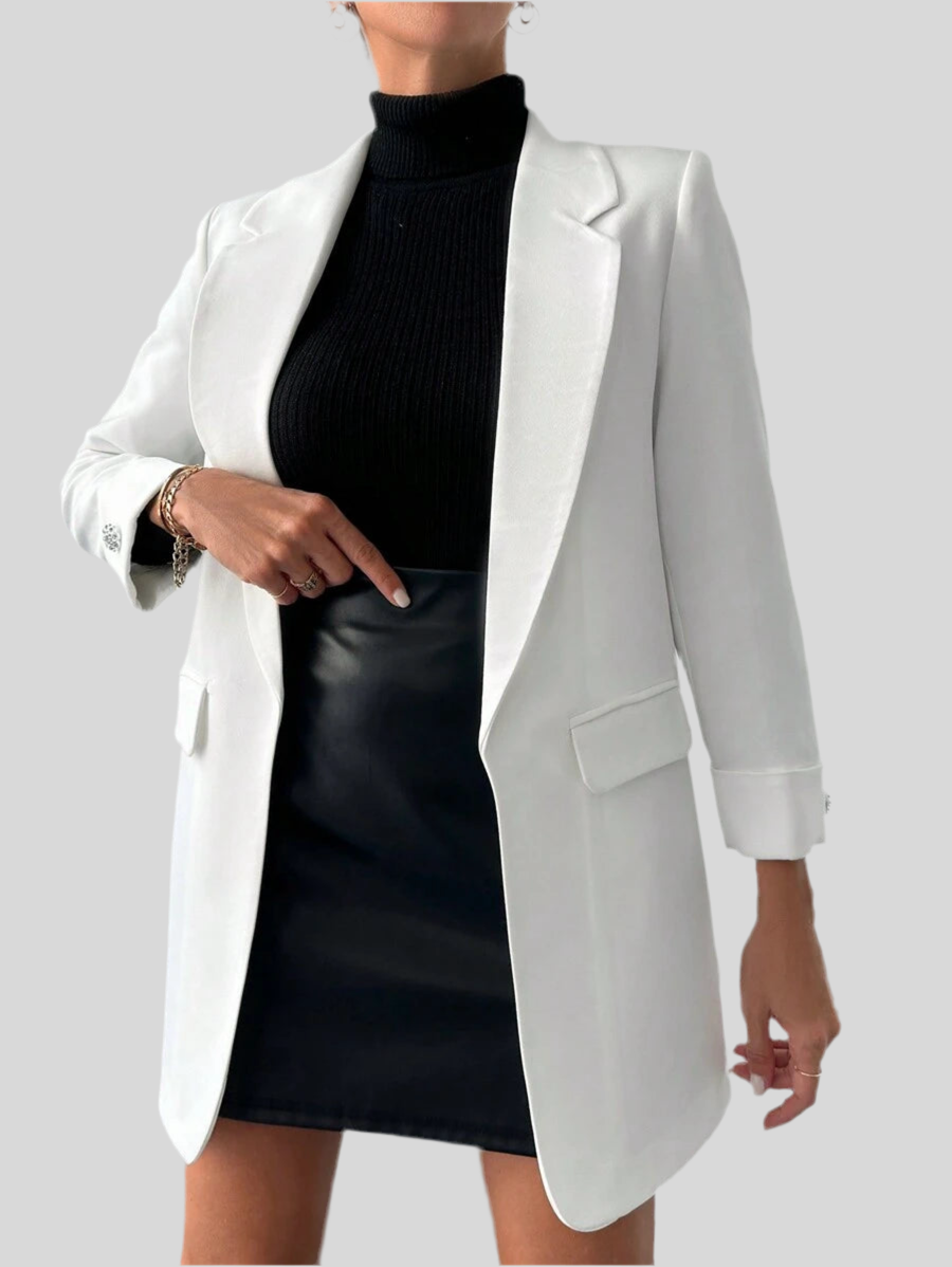 Veste Femme Élégante à Revers Minces