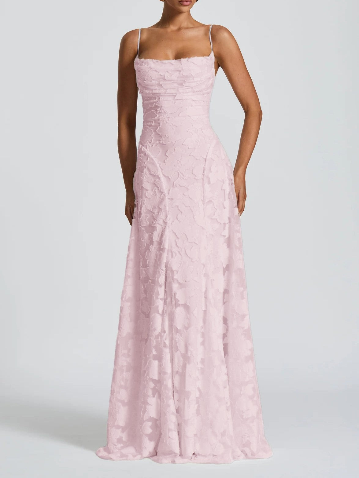 Robe Longue Élégante à Motifs Subtils