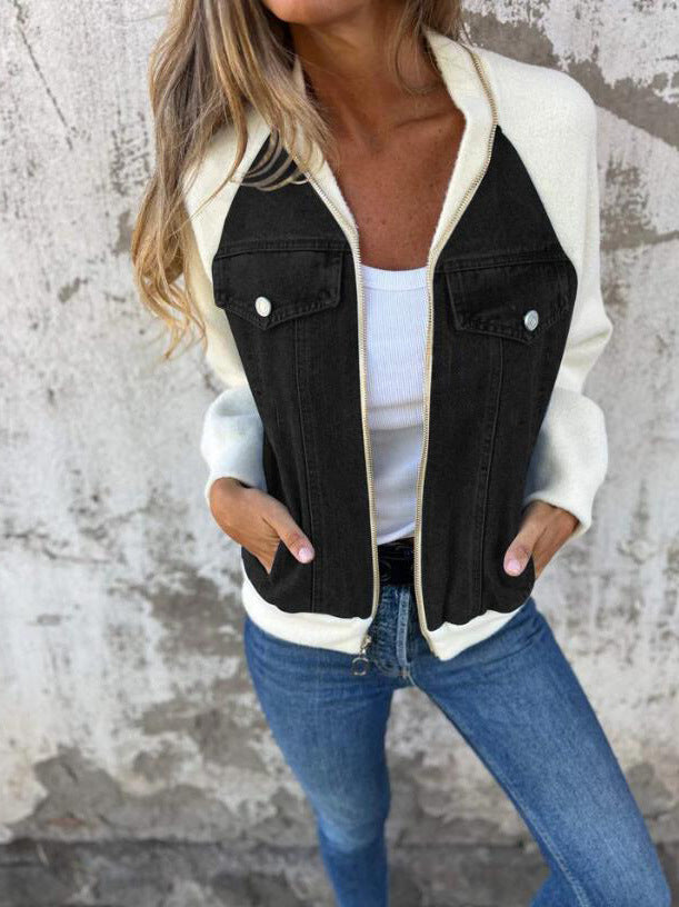 Veste Zippée Femme – décontractée à Col V