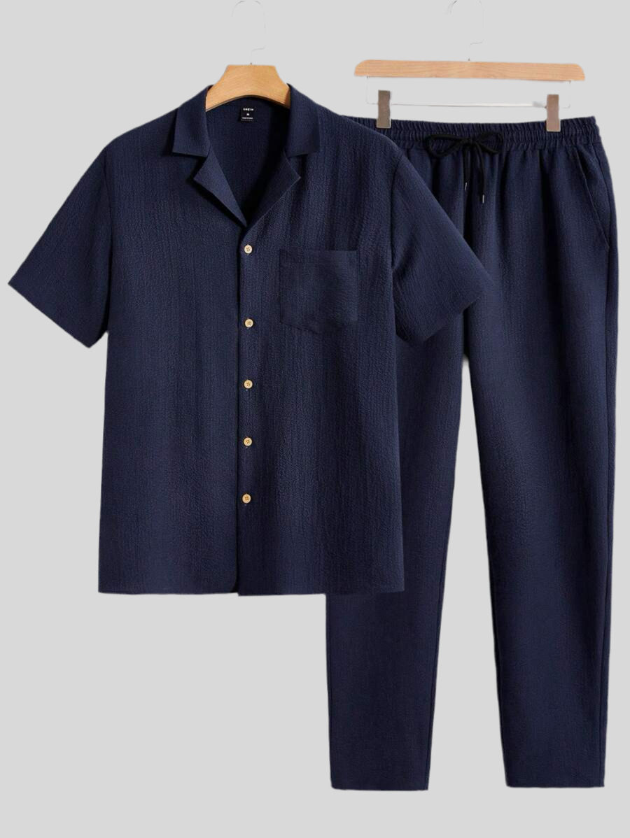 Set Décontracté Homme – T-shirt & Pantalon Uni