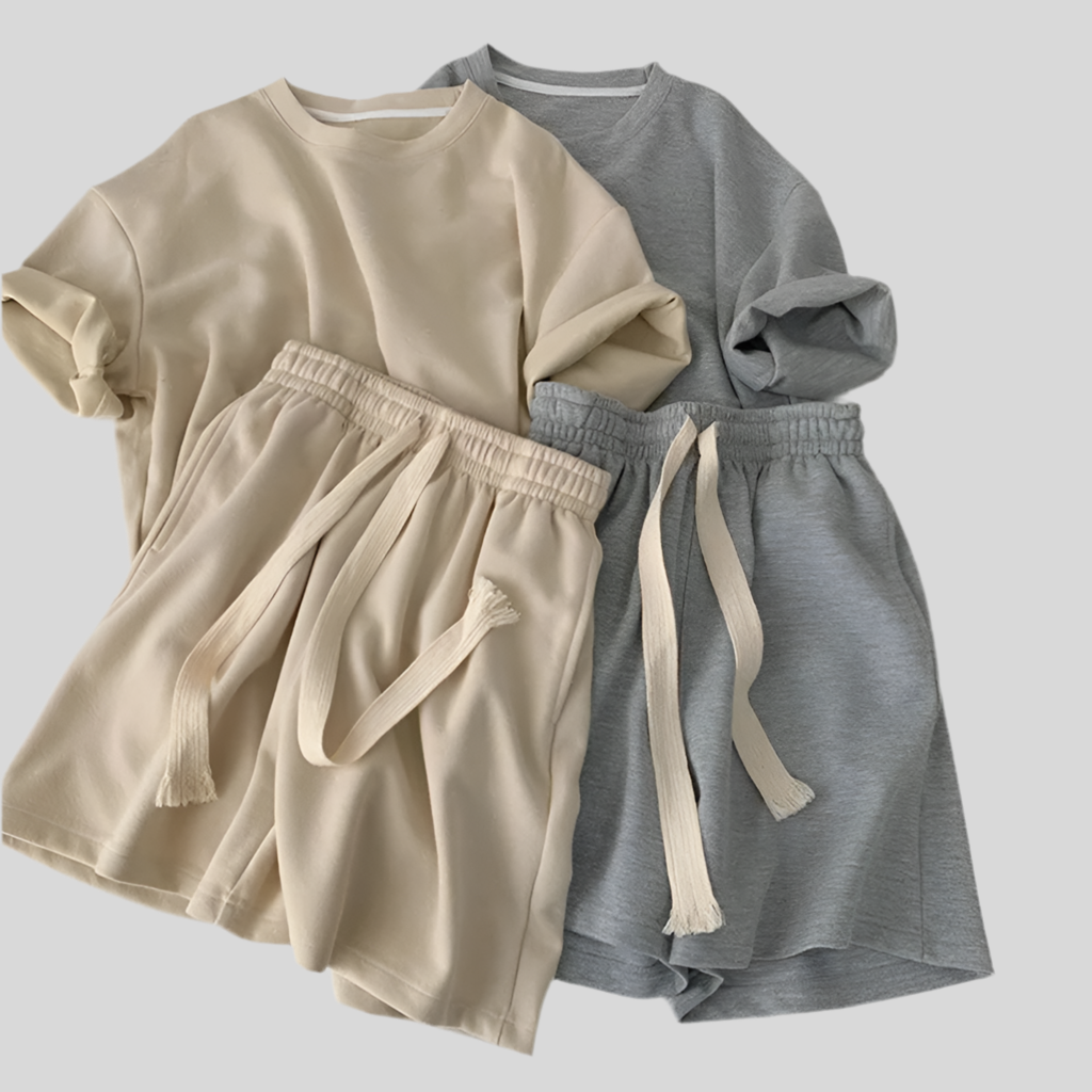 Ensemble Été Femme – T-shirt Col Rond & Short