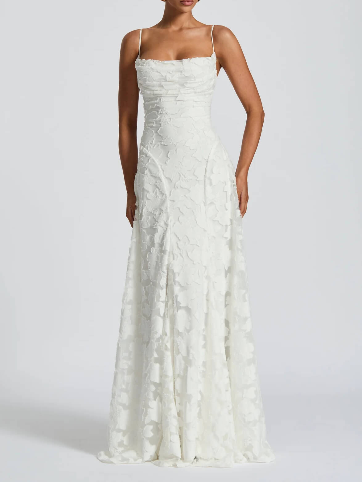 Robe Longue Élégante à Motifs Subtils