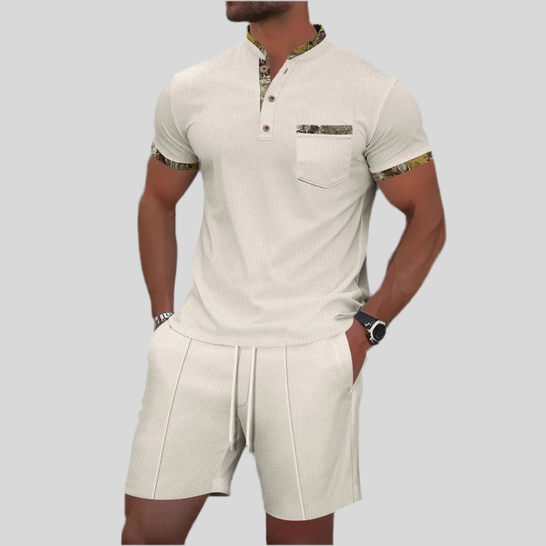 Ensemble Homme Été Waffle 2 Pièces Zip & Revers