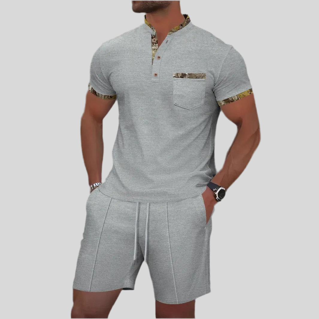 Ensemble Homme Été Waffle 2 Pièces Zip & Revers