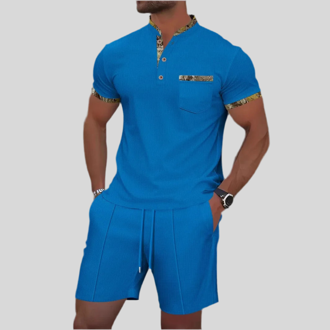 Ensemble Homme Été Waffle 2 Pièces Zip & Revers