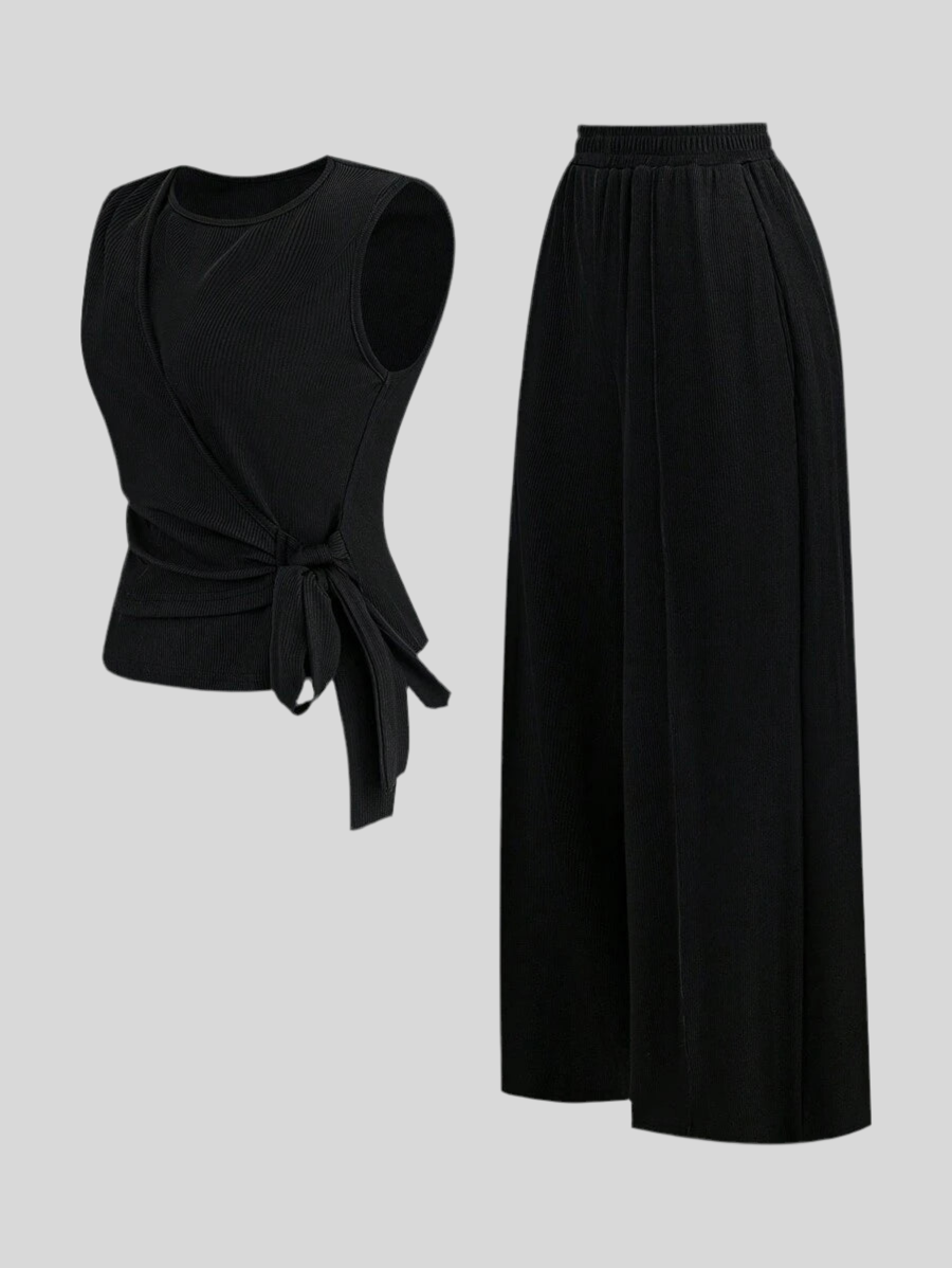 Ensemble décontracté – Débardeur Boutonné & Pantalon