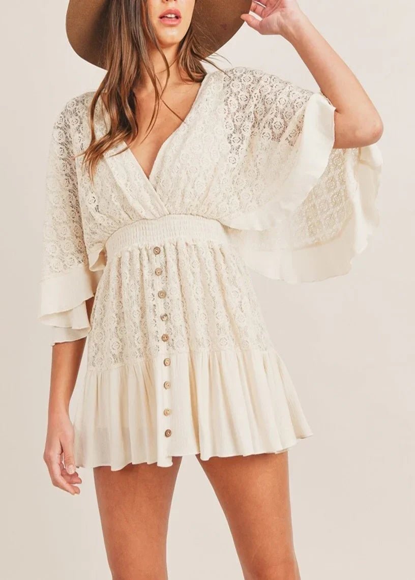 Elegant Lace Midi Dress