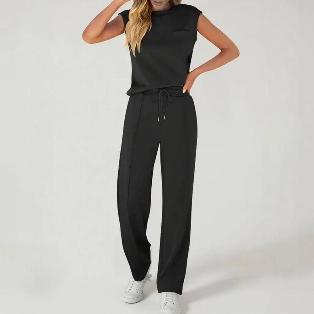 Pantalon Femme Confort – Cordon, Long & décontracté
