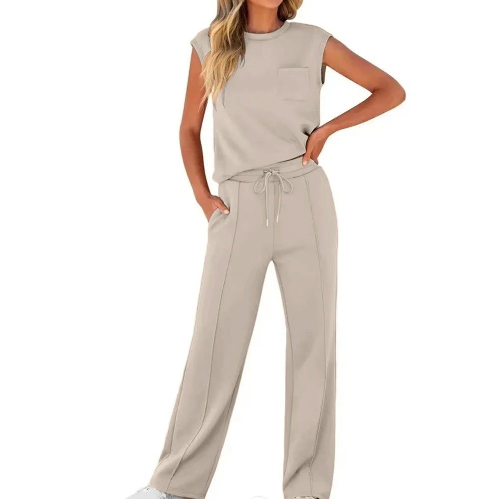 Pantalon Femme Confort – Cordon, Long & décontracté